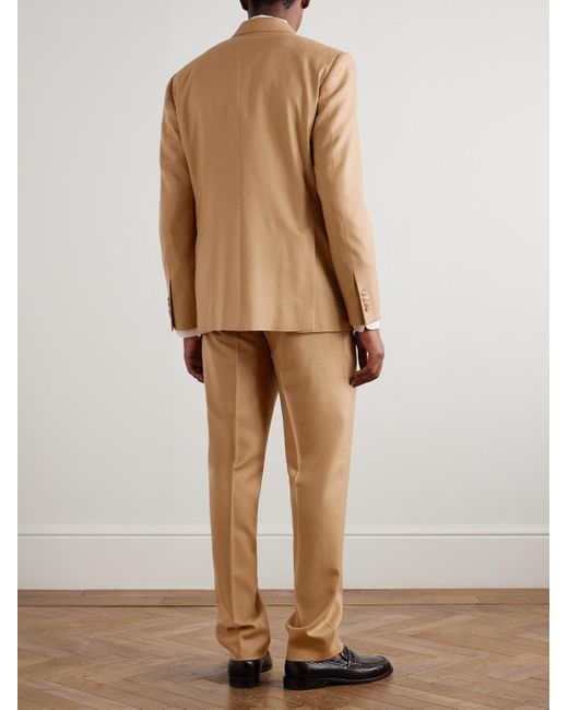 Lardini Natural Double-Breasted Virgin Wool-Blend Twill Suit for men