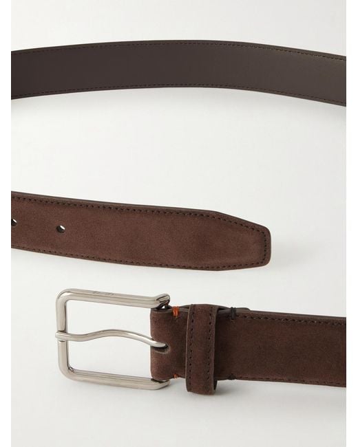 Loro Piana Brown Monterey 3.2cm Suede Belt for men