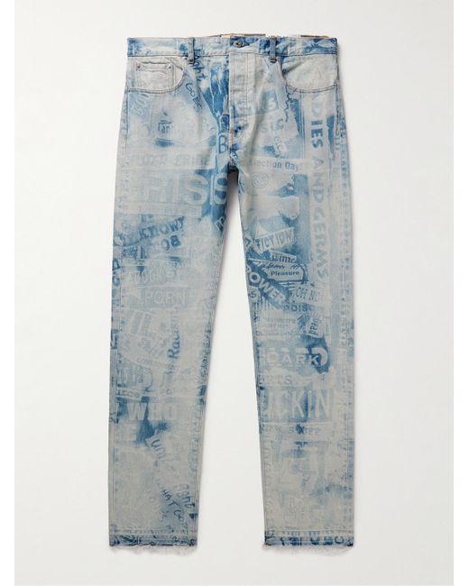 GALLERY DEPT. Blue Good Luck Straight-leg Frayed Printed Jeans for men