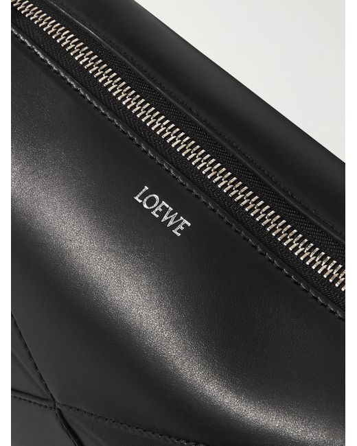 Beauty case in pelle Puzzle Fold di Loewe in Black da Uomo