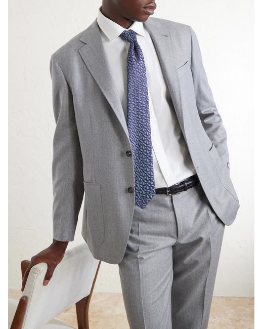 Canali Gray Kei Wool Suit Jacket for men