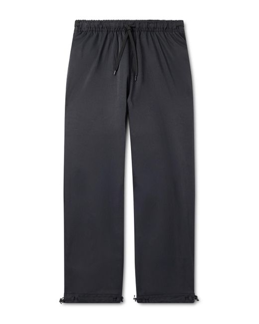 (w)taps Blue Straight-Leg Cropped Coolmax Drawstring Trousers for men