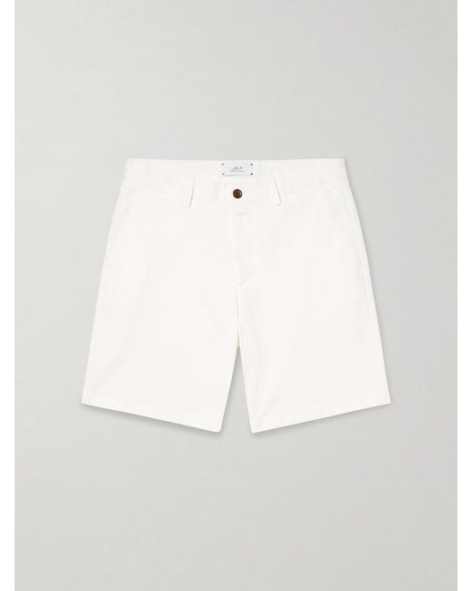 Mr P. White Straight-Leg Garment-Dyed Cotton-Blend Twill Bermuda Shorts for men
