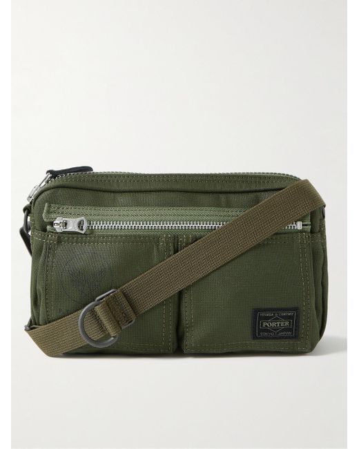 Porter-Yoshida and Co Green Flying Ace 2way Webbing-trimmed Nylon Messenger Bag for men