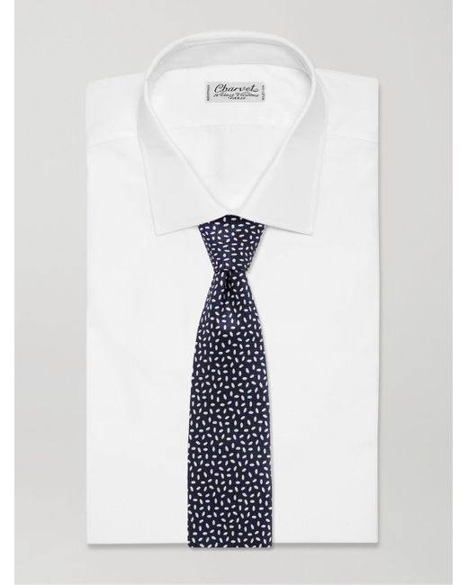 Canali Blue 8cm Silk-jacquard Tie for men