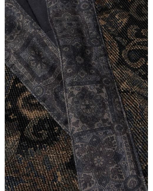 Universal Works Black Paisley-print Cotton-corduroy Jacket for men