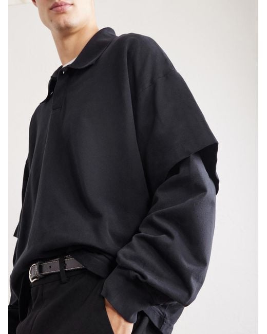 Agolde Black Curren Layered Cotton-Piqué Polo Shirt for men