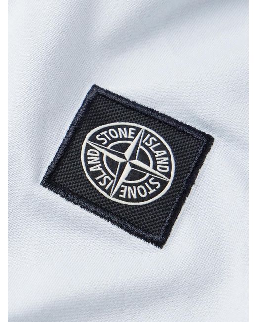 Stone Island White Logo-appliquéd Cotton-jersey T-shirt for men