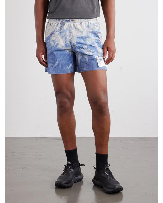 Satisfy Blue Straight-Leg 5&Quot; Logo-AppliquÉD Printed Peaceshell&Trade; Shorts for men