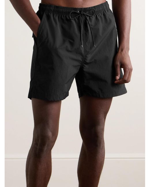 Norse Projects Black Hauge Straight-leg Mid-length Recycled Swim Shorts for men