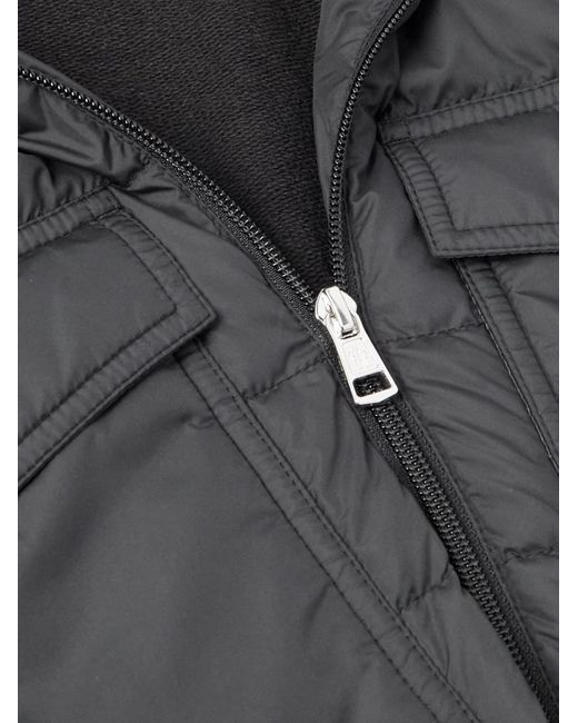 Moncler Gray Padded Quilted Shell And Cotton-Jersey Down Jacket for men