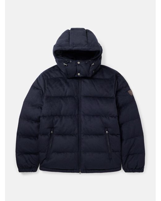 Polo Ralph Lauren Blue Decker Quilted Recycled Wool-Blend Hooded Down Jacket for men