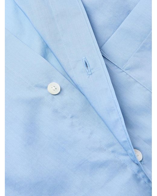 Auralee Blue Oversized Button-down Collar Cotton Shirt for men