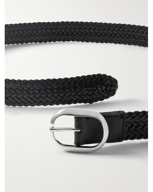 Tom Ford Black 3cm Woven Leather Belt for men