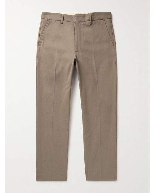 Acne Natural Ayonne Straight-leg Cotton-blend Twill Trousers for men