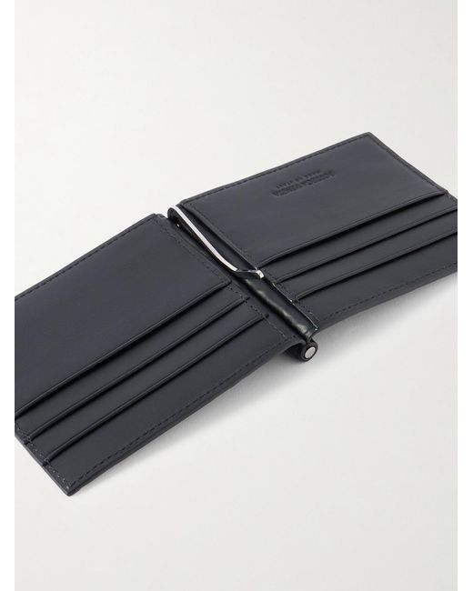 Bottega Veneta Black Intrecciato Leather Billfold Wallet With Money Clip for men