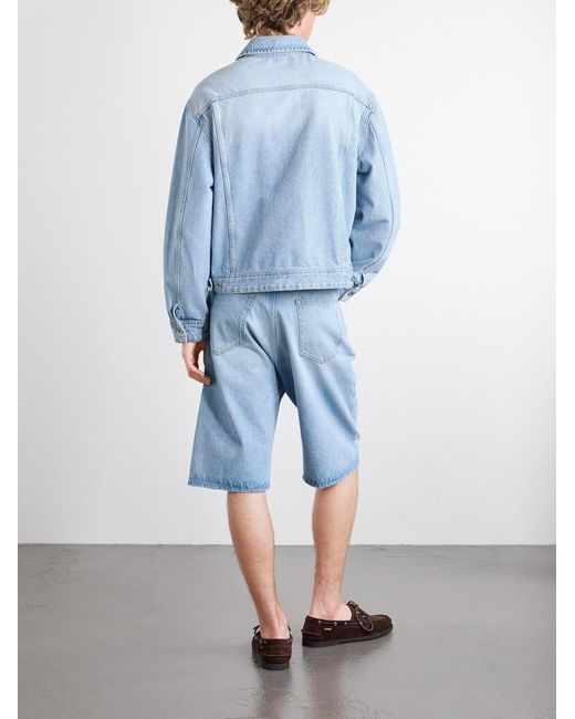 Studio Nicholson Blue Derby Cropped Denim Jacket for men