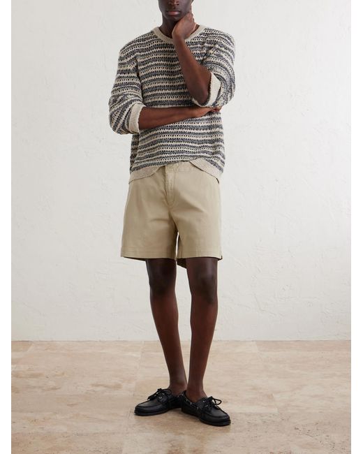 Orlebar Brown Natural Bulldog Slim-Fit Straight-Leg Stretch-Cotton Twill Shorts for men