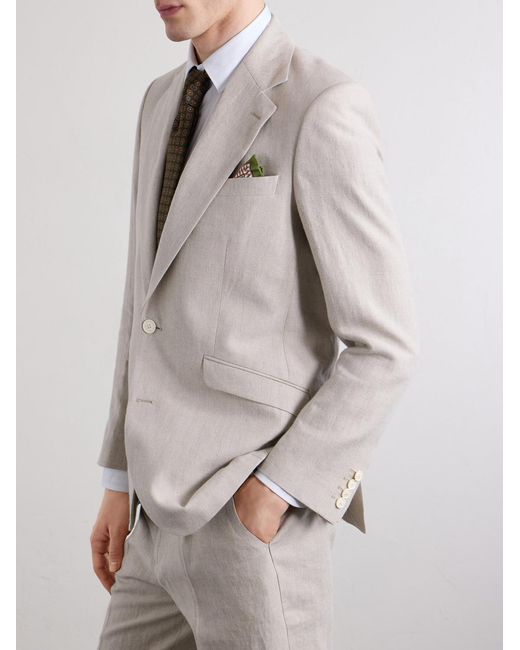 Favourbrook Gray Cooper Linen Suit Jacket for men
