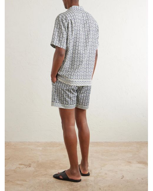 Orlebar Brown Gray Maitan Passetto Camp-Collar Printed Lyocell Shirt for men