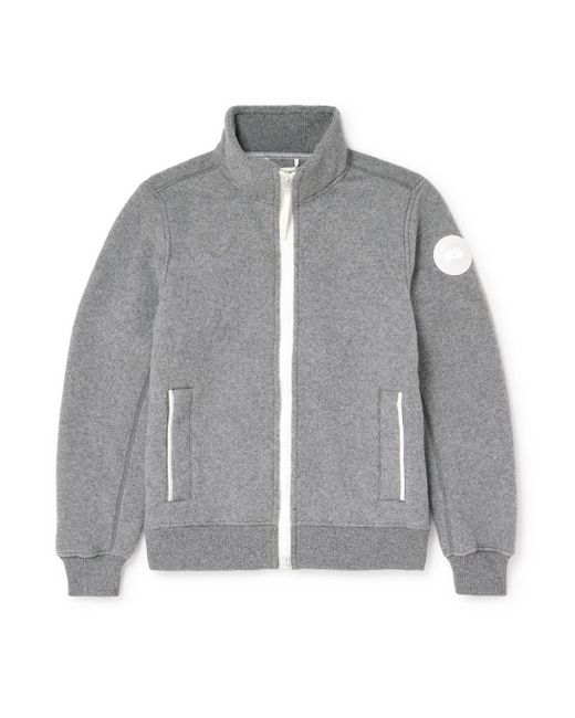 Canada Goose Gray Lawson Recycled Wool-blend Fleece Jacket for men
