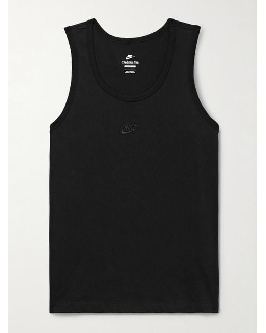 Nike Premium Essentials Tanktop aus Baumwoll-Jersey mit Logostickerei in Black für Herren