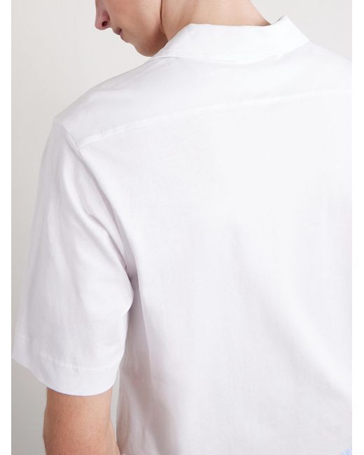 Dries Van Noten White Cotton-Jersey Polo Shirt for men