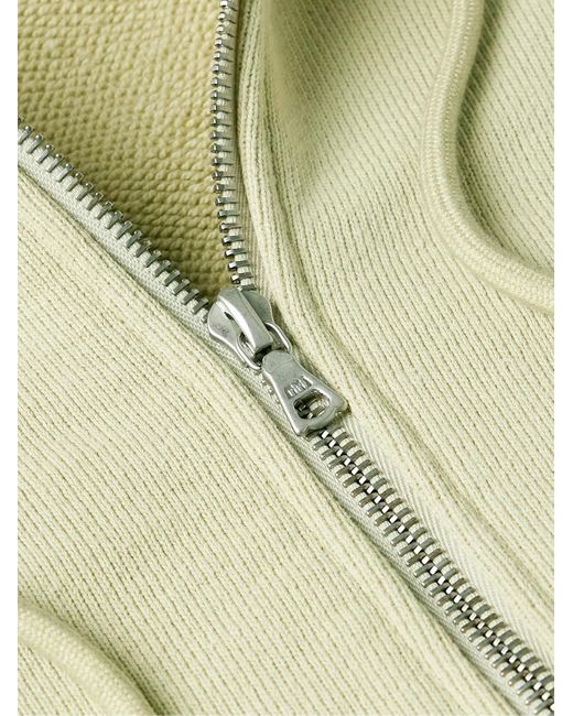 Auralee Green Cotton-jersey Zip-up Hoodie for men