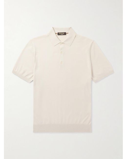 Loro Piana Polohemd aus Wish®-Wolle in Natural für Herren