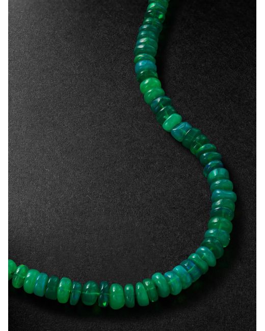 JIA JIA Green Jumbo Gold Opal Beaded Necklace for men