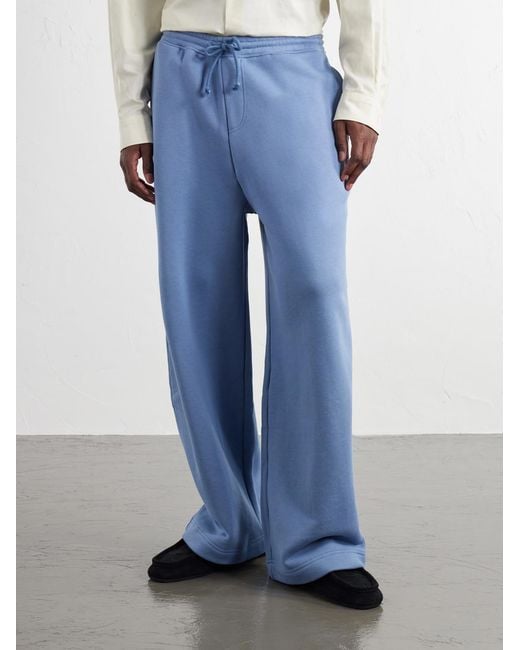 The Elder Statesman Blue Tapered Cotton-Jersey Drawstring Sweatpants for men