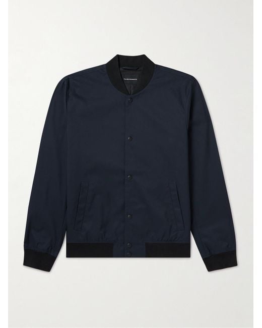 Club Monaco Blue Refined Stretch Cotton-blend Bomber Jacket for men