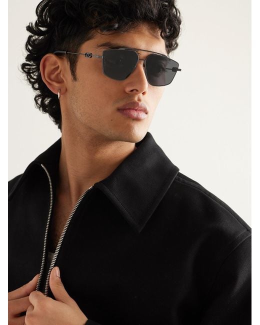 Fendi O'lock Aviator-style Metal Sunglasses in Black for Men | Lyst UK