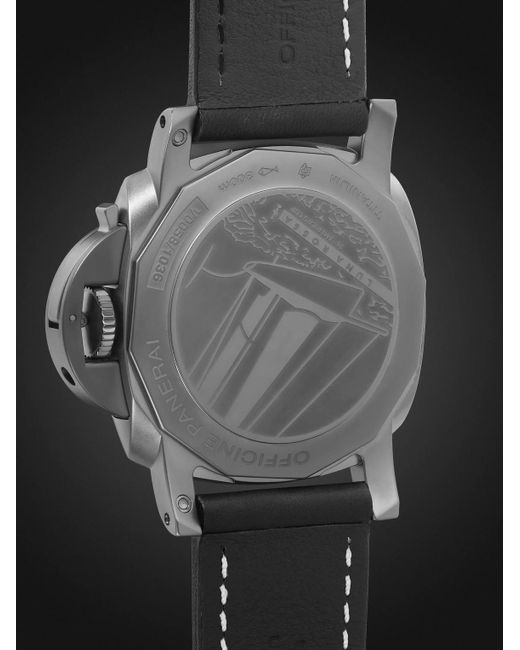 Panerai Black Luminor Luna Rossa Gmt Automatic 44Mm Titanium And Leather Watch, Ref. No. Pam01036 for men