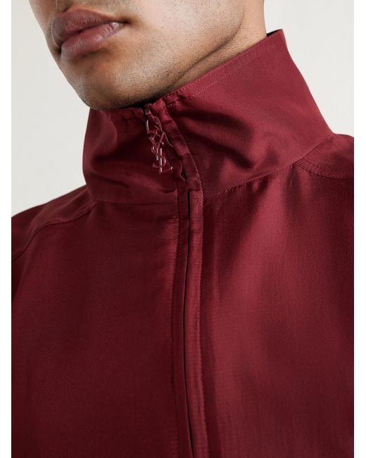 Saint Laurent Red Silk-Habotai Blouson Jacket for men