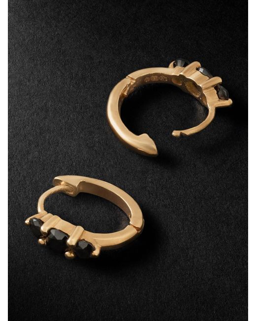 Ileana Makri Black Gold Diamond Hoop Earrings for men