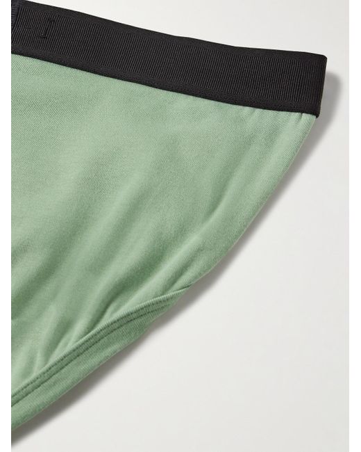 Tom Ford Green Stretch-Cotton Briefs for men