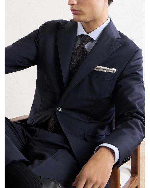 Brioni Blue Plume Wool And Mohair-Blend Suit Jacket for men