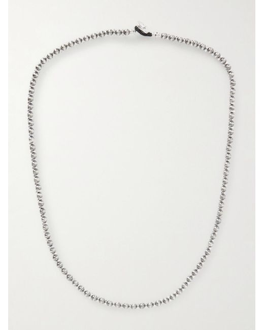 Mikia White Hematite Beaded Necklace for men