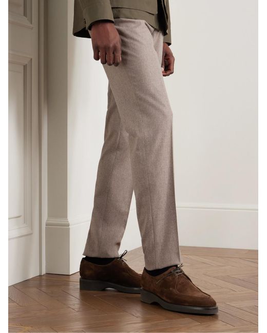 John Lobb Brown Ted Suede Derby Shoes for men