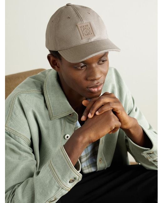 Loewe Natural Logo-Appliquéd Cotton-Canvas Baseball Cap for men