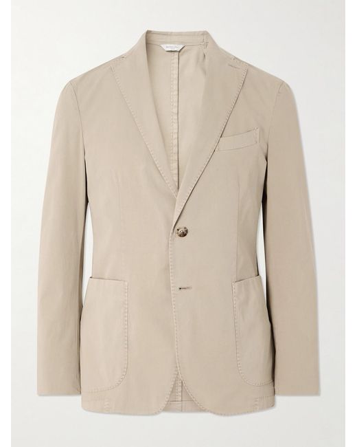 Boglioli Natural Cotton-Blend Twill Suit Jacket for men