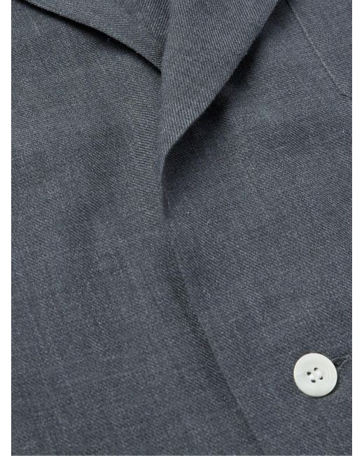Thom Sweeney Blue Cotton-Twill Pyjama Set for men