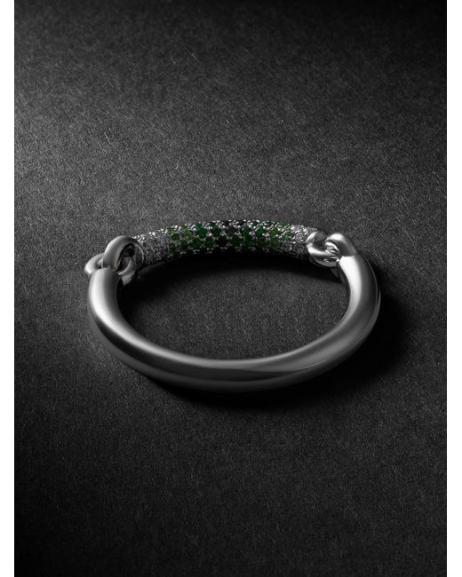 MAOR The Equinox 18-Karat Blackened, Tsavorite And Diamond Ring for men