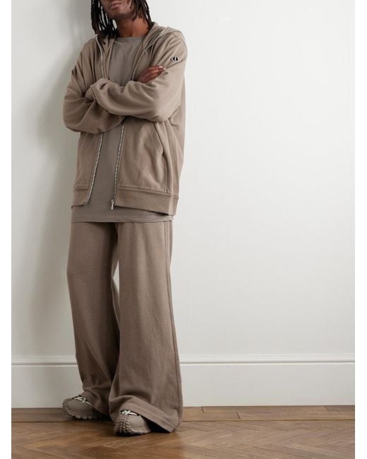 Rick Owens Moncler Bela weit geschnittene Jogginghose aus gebürstetem Baumwoll-Jersey mit Logoapplikation in Brown für Herren