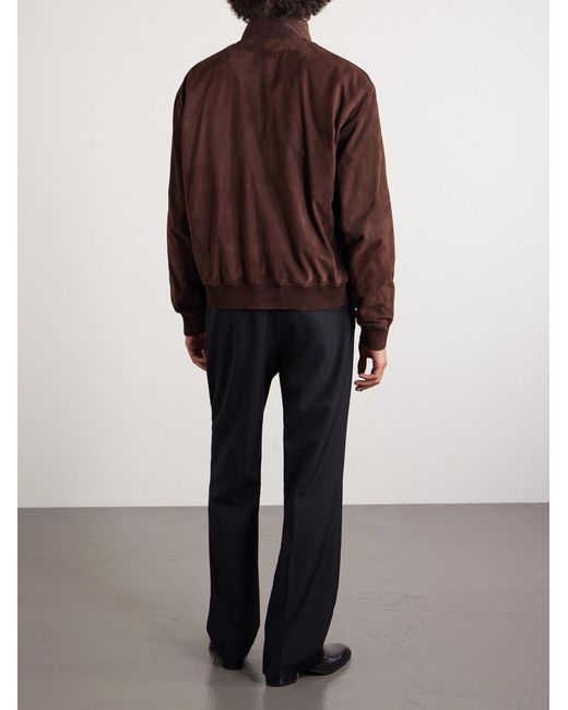 Ralph Lauren Brown Suede Bomber Jacket for men