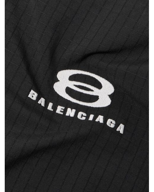 Balenciaga Black Cocoon Kick Logo-embroidered Padded Ripstop Jacket for men