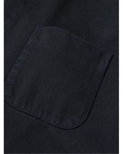 Folk Blue Assembly Garment-Dyed Cotton-Twill Overshirt for men