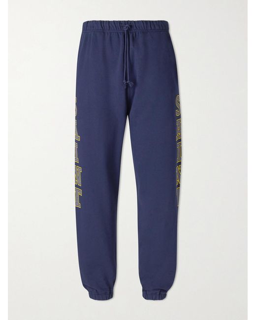 SAINT Mxxxxxx Blue Saint College Logo-print Cotton-jersey Sweatpants for men