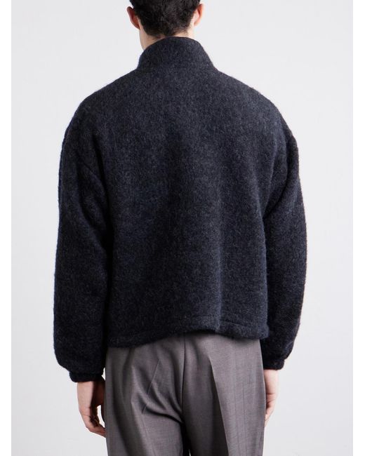 Jil Sander Blue Brushed Wool-Blend Blouson Jacket for men